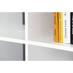 Etagère cube 15 casiers décor blanc - rangement bibliothèque moderne - Collection Classico