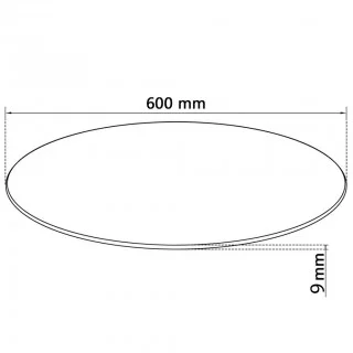 Plateau rond 60 cm en verre trempé transparent - dessus de table résistant - Pour table & table basse