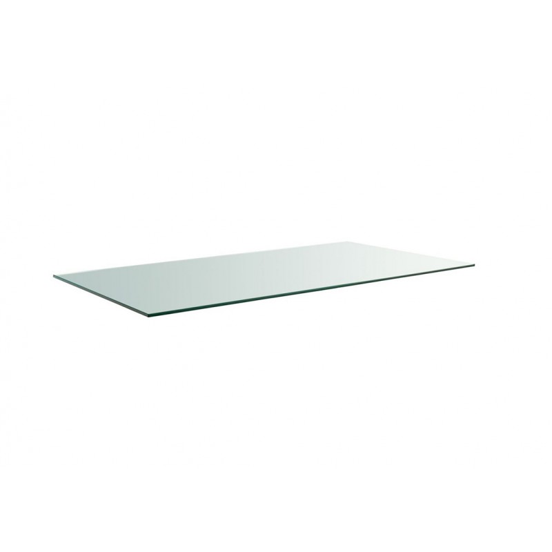 Plateau rectangulaire 120x40 en verre trempé transparent - dessus de table résistant - Pour table & table basse