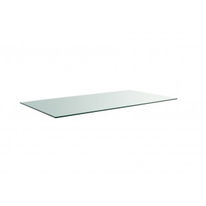 Plateau rectangulaire 120x60 en verre trempé transparent - dessus de table résistant - Pour table & table basse