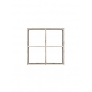 Etagère cube 4 casiers décor chêne gris - rangement bibliothèque moderne - Collection Classico