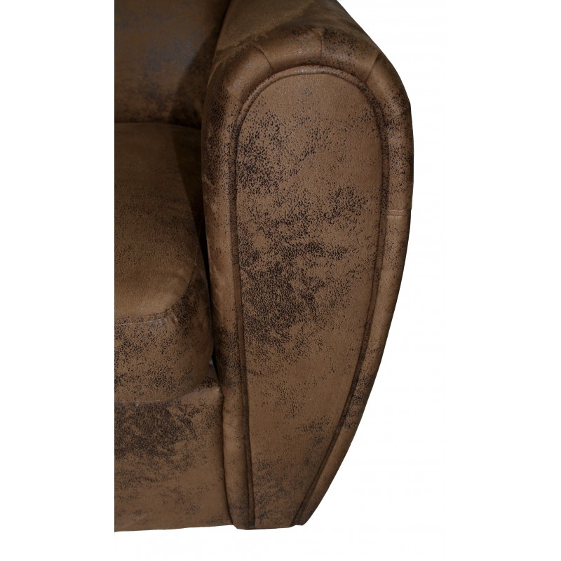 Fauteuil Confortable Marron Aspect Vieilli - CUBA