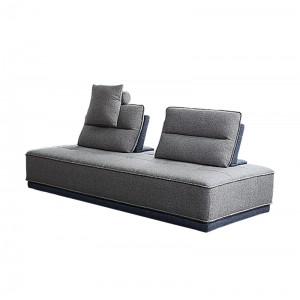 Canapé 3 places modulable tissu gris bleu bicolore confortable design contemporain - méridienne dossiers Amovibles - LOUNGE