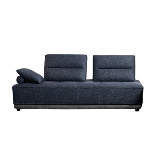 Canapé 3 places modulable tissu bleu gris bicolore confortable design contemporain - méridienne dossiers Amovibles - LOUNGE