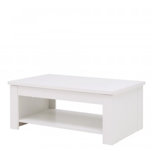 Table basse rectangulaire blanc avec plateau relevable - COOL
