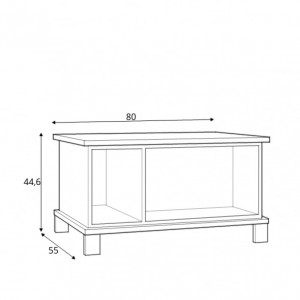 Table basse rectangulaire bicolore bois clair et noir - ALIA