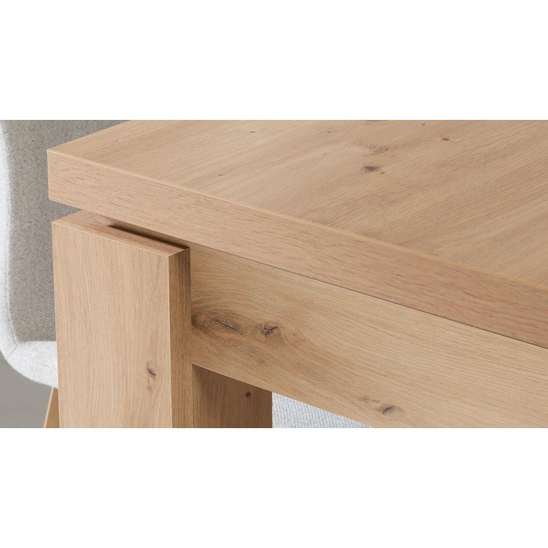 Table de repas rectangulaire 160/207 cm extensible bois clair - ALIA