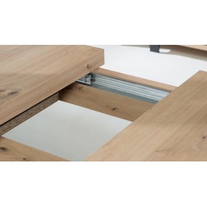 Table de repas rectangulaire 160/207 cm extensible bois clair - ALIA