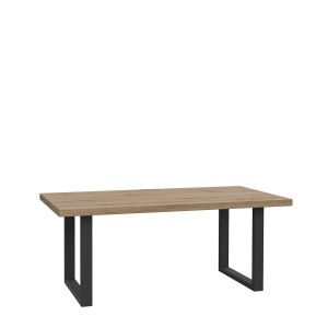 Table basse rectangulaire bois clair pieds métal - ZIG