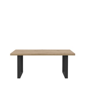 Table basse rectangulaire bois clair pieds métal - ZIG