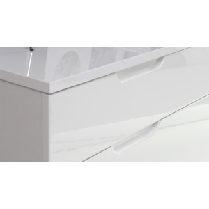 Commode dressing blanc laqué 1 porte, 4 tiroirs - PURE