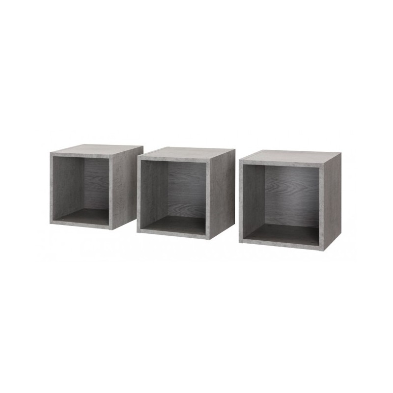Lot 3 cubes muraux décor béton - LUDO