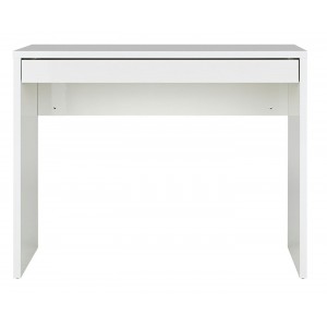 Console bureau avec tiroir 100 cm meuble blanc laqué - ZAC