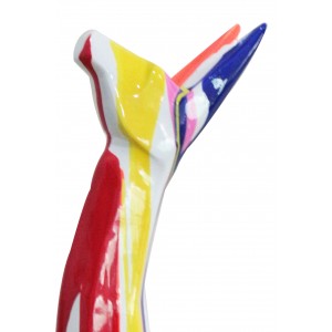Statue lama géométrique et coulures multicolores H50 cm - SERGIO DRIPS