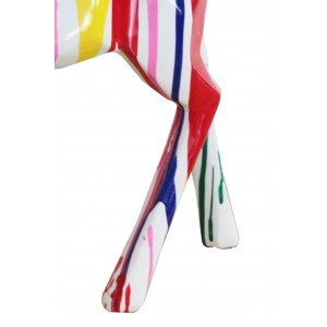 Statue lama géométrique et coulures multicolores H50 cm - SERGIO DRIPS