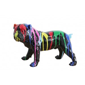 Statue bulldog Américain multicolore en résine - MAXIMIN