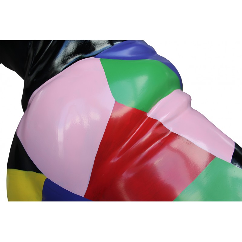 Statue bulldog français multicolore en résine - MARTIN