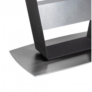 Table de repas rectangulaire extensible 160/210 cm ceramique gris piétement métal - Design contemporain - DIVINE