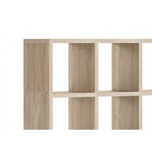 Etagère cube 15 casiers décor chêne - rangement bibliothèque moderne - Collection Classico