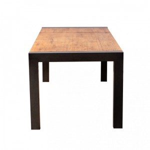 Table de repas extensible 200/250X90 cm style industriel en bois massif et métal - WORKSHOP