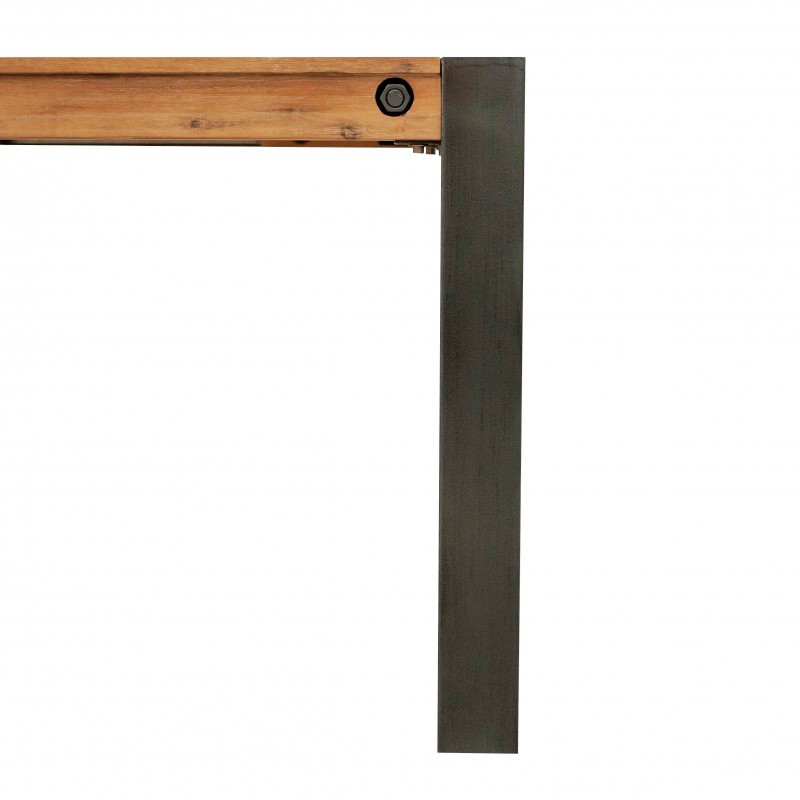 Table de repas extensible 200/250X90 cm style industriel en bois massif et métal - WORKSHOP