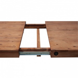Table de repas extensible 200/250X90 cm style industriel en bois massif et métal - WORKSHOP