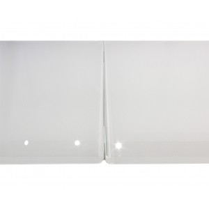 Table de repas extensible 120/180 cm rectangulaire plateau verre blanc - LUCIOLE