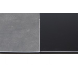 Table extensible ronde/ovale en céramique gris anthracite style contemporain - DIVA
