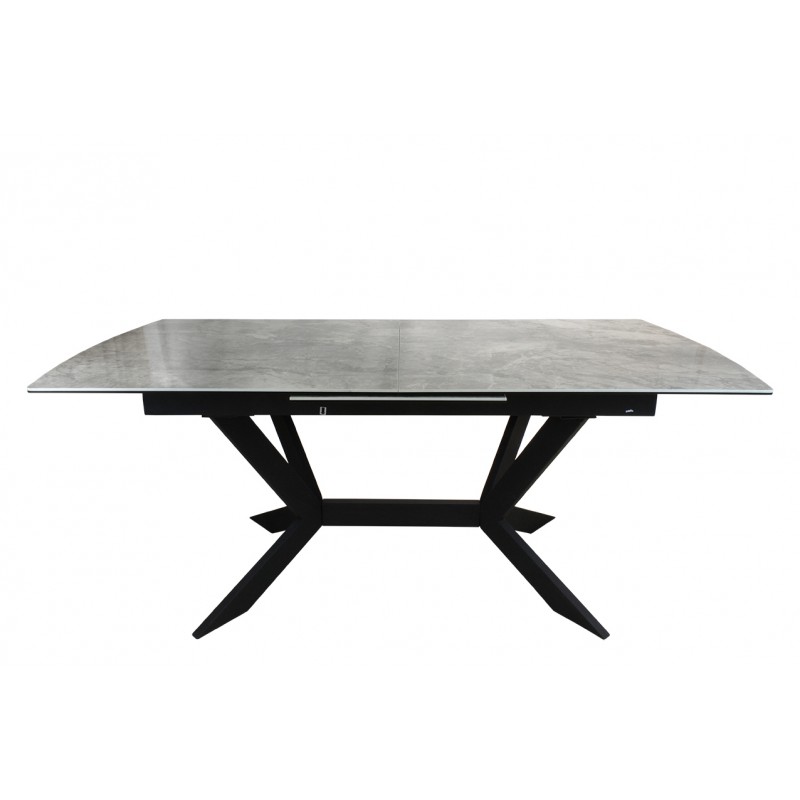 Table extensible 180 à 230 cm en céramique gris marbré - LUNA
