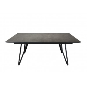 Table extensible 180 à 230 cm gris anthracite en céramique - ONYX