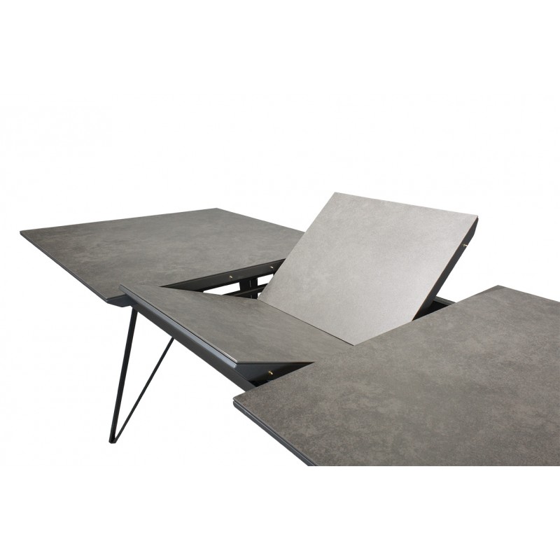 Table 160/210 cm extensible gris anthracite - ONYX