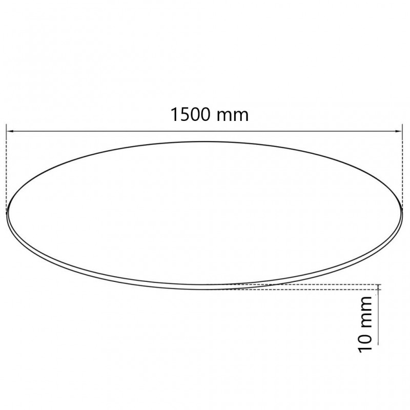 Plateau rond diamètre 150 cm en verre trempé transparent