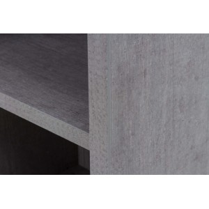 Grande colonne 6 niches décor gris béton - Hauteur 217 cm - Collection REVERSO