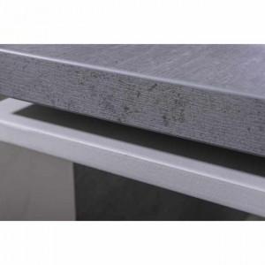 Bureau décor gris béton et pied en métal - longueur 170 cm - Collection NET