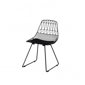 4 chaises filaires métal noir - Kirk