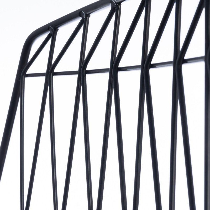 4 chaises filaires métal noir avec motifs géométriques - KIRK