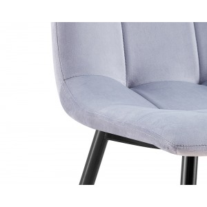 4 chaises tissu velours gris - Louise