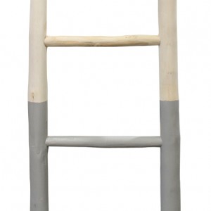 Echelle décorative bi-colore gris en bois  - design scandinave bohème chic - SCALA