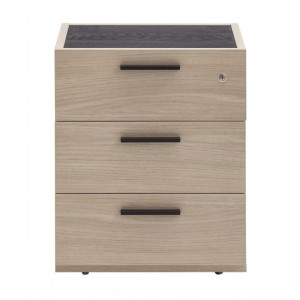 Caisson de rangement 3 tiroirs effet chêne clair et noir - mobilier de  bureau - collection Leonardo