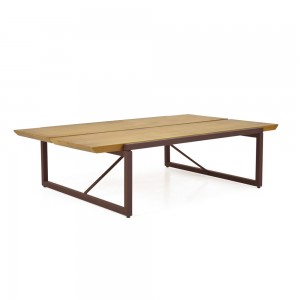 Table basse en pin et métal marron - LINEA