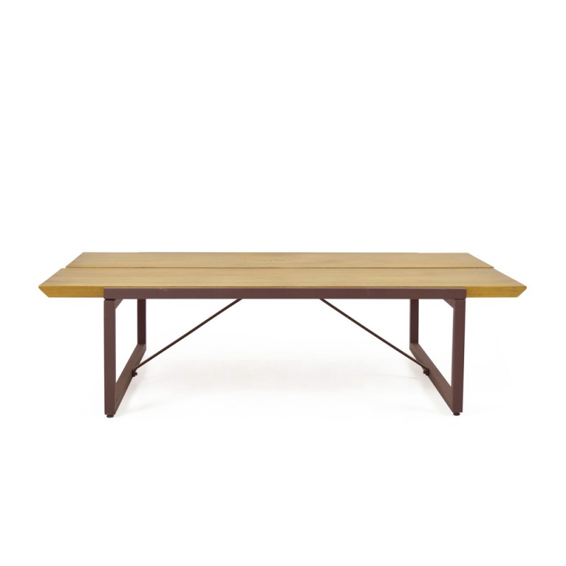 Table basse en pin et métal marron - LINEA