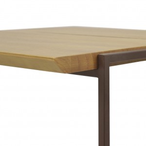 Table auxiliaire - table d'appoint en pin et métal marron - LINEA