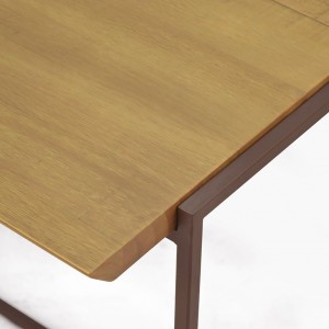 Table auxiliaire - table d'appoint en pin et métal marron - LINEA