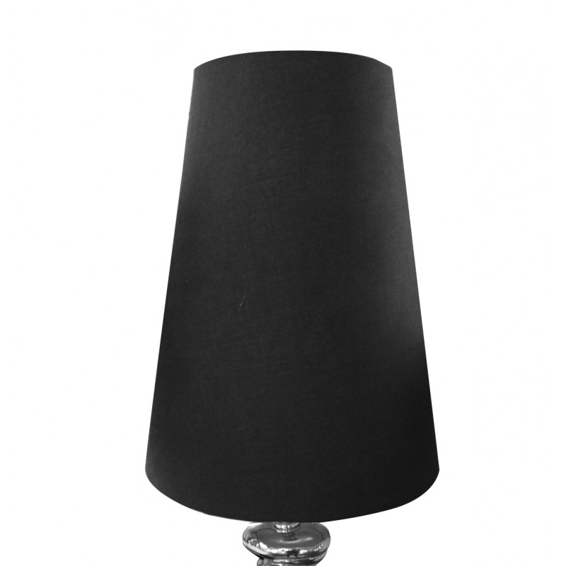 Luminaire 140 cm galets argentés avec abat-jour noir - Stone
