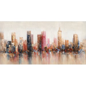 Peinture sur toile multicolore rectangulaire New York - NY City
