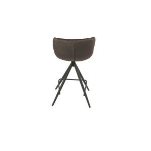 Chaise haute tissu velours marron et Pieds métal Noir - LOTUS