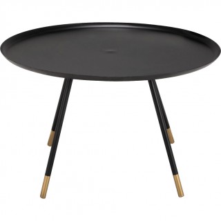Table basse ronde métal noir et doré,  4 pieds - ROLL 6082