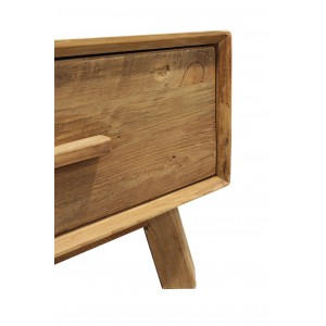 Table basse 2 tiroirs en pin recyclé - meuble déco montagne rustique - Collection CHALET