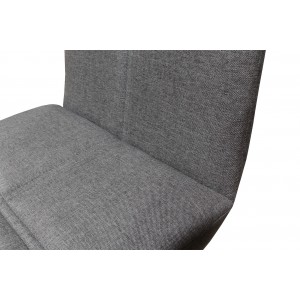 Chaise de bar scandinave en tissu gris anthracite et pieds bois - LEO
