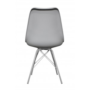 Lot de 4 chaises grises - Pieds Design métal et Assise coussin Confortable - Tomy